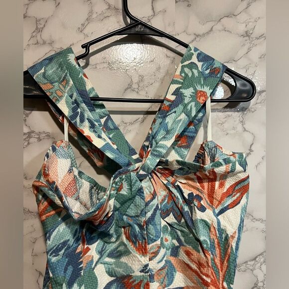 Faherty Bay Twist Dress Paradise Blossom Floral Front Slit Sleeveless Size XL - Picture 6 of 12
